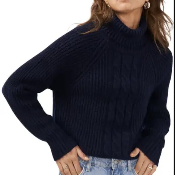 1.STATE Back Cutout Turtleneck Sweater - Picture 1 of 3